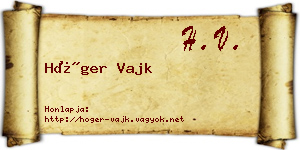 Höger Vajk névjegykártya
