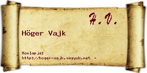 Höger Vajk névjegykártya